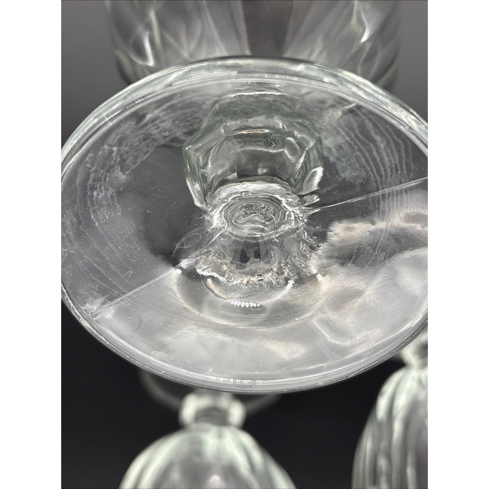 Set of 3 Vintage Libbey Gibralter Clear Glass Footed Goblets DuraTuff 7" Tall - Picture 4 of 5